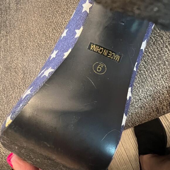 Gojane Platform Boots Women Sz 9 Red White Blue Stripes Stars USA Flag Patriotic - Picture 7 of 9